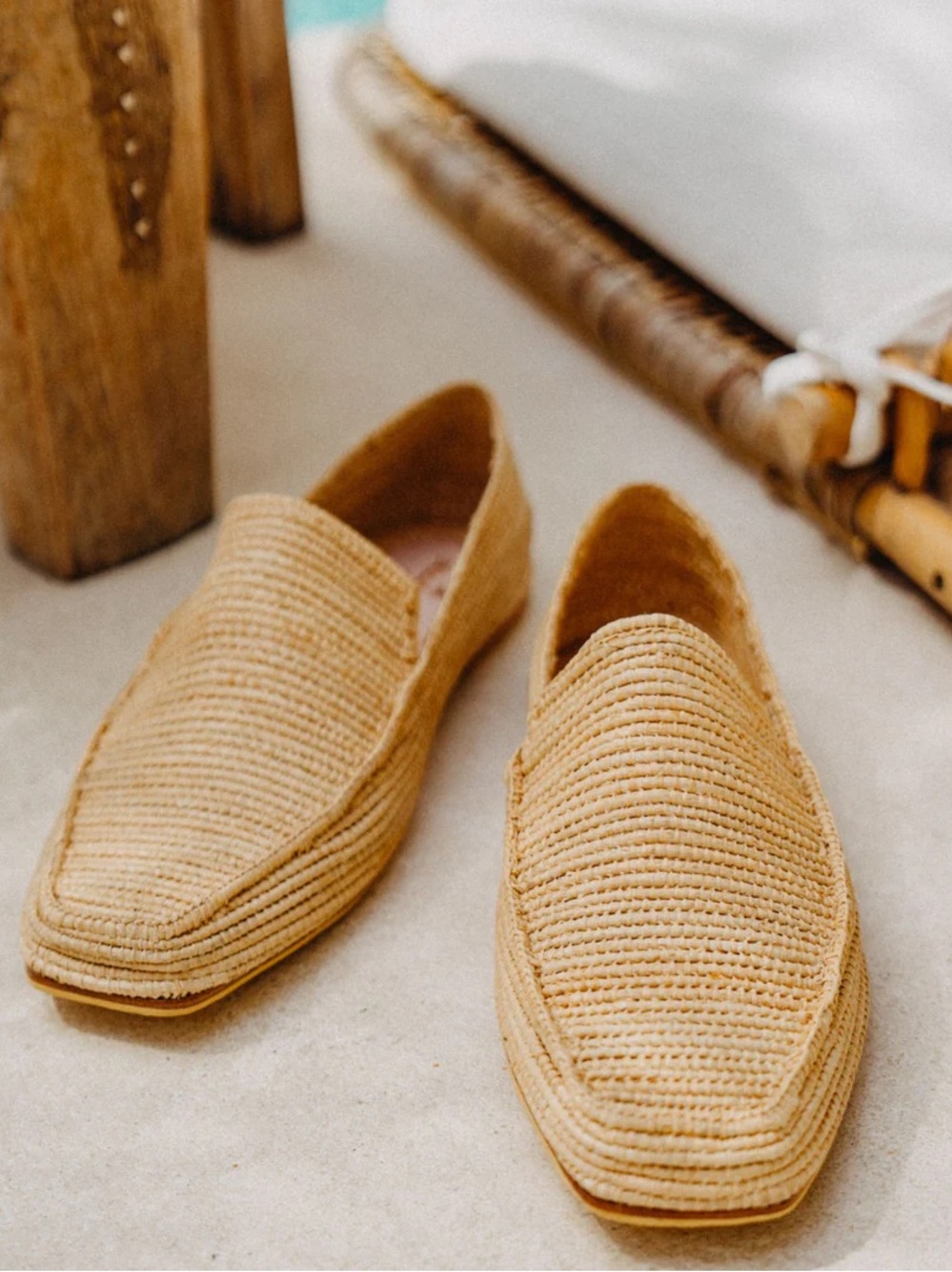 Men's Bulibasha Woven Slip-On Loafers in Tan